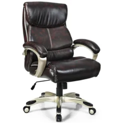 Costway 400LBS Big & Tall High Back Adjustable Swivel Leather Office Chair -Office Furniture GUEST 01432445 eec1 405c a74c bad68e3d8264