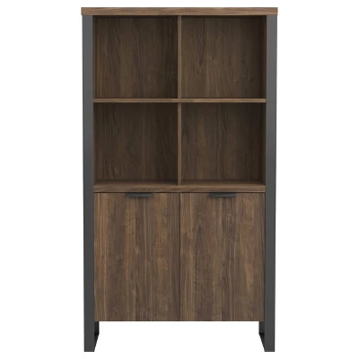 63" Pattinson 4 Shelf Cabinet Bookcase Walnut - Coaster 5 63" Pattinson 4 Shelf Cabinet Bookcase Walnut - Coaster - Image 3