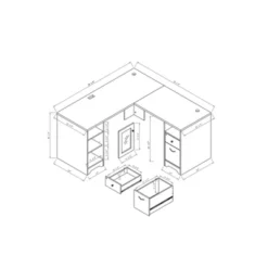 Ghally Locking Drawer L-Shape Desk With USB Ports Dark Gray - MiBasics 21 Ghally Locking Drawer L-Shape Desk With USB Ports Dark Gray - MiBasics -Office Furniture GUEST 02127ce5 b27e 44b6 b8d4 1e80d29ae5a5