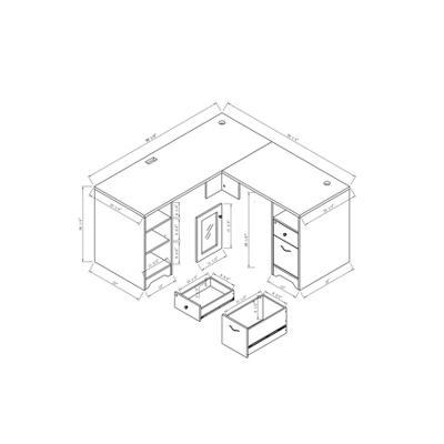 Ghally Locking Drawer L-Shape Desk With USB Ports Dark Gray - MiBasics 12 Ghally Locking Drawer L-Shape Desk With USB Ports Dark Gray - MiBasics - Image 10