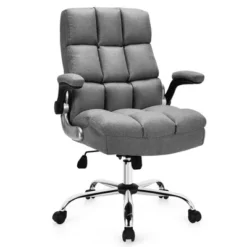 Costway High Back Big & Tall Office Chair Adjustable Swivel W/Flip-up Arm -Office Furniture GUEST 04fd2c4f 9ab5 44bc 8929 82616db1b89a
