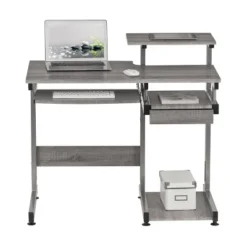 Complete Computer Workstation Desk Gray - Techni Mobili -Office Furniture GUEST 05e6c7bf ae29 4d24 91c5 5067c2f15e69