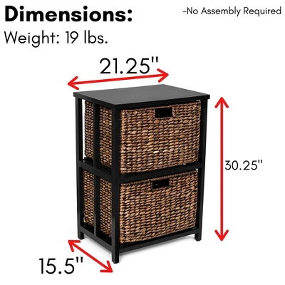 BirdRock Home 2 Tiered Hanging File Cubby With Wood Top - Brown Wash 3 BirdRock Home 2 Tiered Hanging File Cubby With Wood Top - Brown Wash