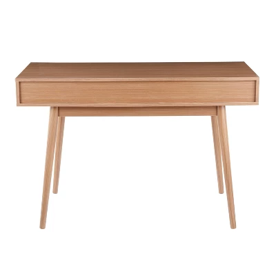 Pebble Double Contemporary Computer Desk Wood Natural/White - LumiSource 5 Pebble Double Contemporary Computer Desk Wood Natural/White - LumiSource - Image 3