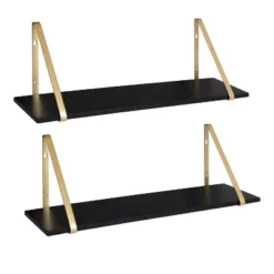 27.5" X 8.2" 2pk Soloman Wooden Shelf Set With Brackets - Kate & Laurel All Things Decor -Office Furniture GUEST 079027e0 a9f9 48d1 a929 135ab5bd120b