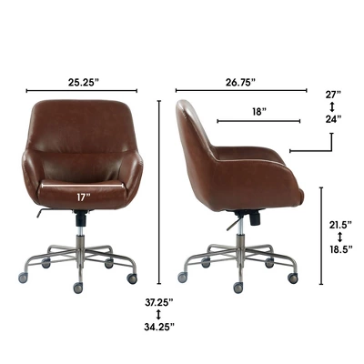 Forester Leather Office Chair Cognac Brown - Finch 11 Forester Leather Office Chair Cognac Brown - Finch - Image 9