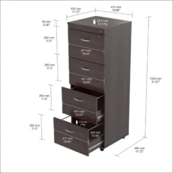 51.97" 4 Drawer Locking File Cabinet Espresso - Inval -Office Furniture GUEST 08477b06 cf38 46e3 ad50 84aec1b4da67