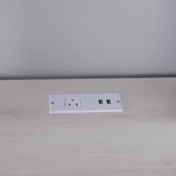 Ghally Locking Drawer L-Shape Desk With USB Ports White Oak - MiBasics -Office Furniture GUEST 08ef8a83 0e62 4315 bab9 983d979a3126