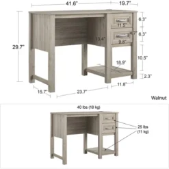 Little Seeds Sierra Ridge Levi Single Pedestal Kids’ Desk, Light Walnut 14 Little Seeds Sierra Ridge Levi Single Pedestal Kids’ Desk, Light Walnut -Office Furniture GUEST 09b56d78 3954 45b9 b320 7c368dcf98a4