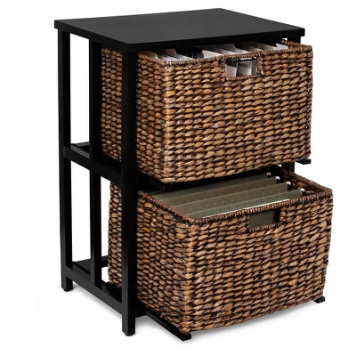 BirdRock Home 2 Tiered Hanging File Cubby With Wood Top - Brown Wash 9 BirdRock Home 2 Tiered Hanging File Cubby With Wood Top - Brown Wash - Image 7