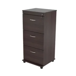 40.16" 3 Drawer Locking File Cabinet Espresso - Inval -Office Furniture GUEST 0d019e94 5800 4a33 8841 6b741b9bc795