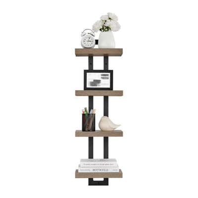36" X 11" 4 Tier Ladder Bracket Floating Wall Shelf Unit - Danya B. 14 36" X 11" 4 Tier Ladder Bracket Floating Wall Shelf Unit - Danya B. - Image 12