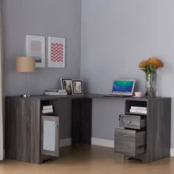 Ghally Locking Drawer L-Shape Desk With USB Ports Dark Gray - MiBasics 17 Ghally Locking Drawer L-Shape Desk With USB Ports Dark Gray - MiBasics -Office Furniture GUEST 10a6c7ca 66ad 4511 8b32 10c889395ad6