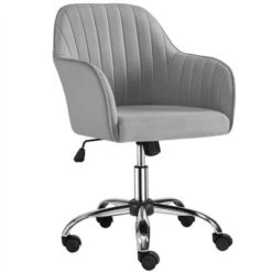 Yaheetech Modern Velvet Desk Chair Soft Height-Adjustable 360°Swivel Computer Chair -Office Furniture GUEST 117ab158 a84a 4857 8311 5f6f27d6c272