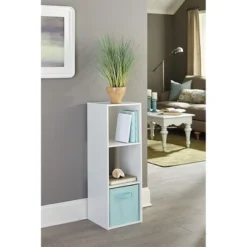 Closetmaid Wooden Decorative Stackable Horizontal Vertical 3 Cube Shelving Unit Storage Organizer Cubeical For Living Room, Bedroom, Or Office, White -Office Furniture GUEST 15bdc951 a7d3 429f 9b73 58e0364e7008