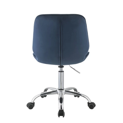 20" Muata Office Chair Twilight Blue Velvet/Chrome - Acme Furniture 4 20" Muata Office Chair Twilight Blue Velvet/Chrome - Acme Furniture - Image 2