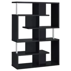 Hoover 5 Shelf Zig Zag Bookcase With Chrome Details - Coaster 24 Hoover 5 Shelf Zig Zag Bookcase With Chrome Details - Coaster -Office Furniture GUEST 16c31120 1dc2 430c 96e0 0a3a2957f56a