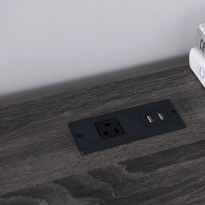 Ghally Locking Drawer L-Shape Desk With USB Ports Dark Gray - MiBasics 11 Ghally Locking Drawer L-Shape Desk With USB Ports Dark Gray - MiBasics - Image 9