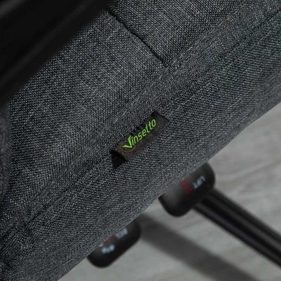 Vinsetto Executive Linen-Feel Fabric Office Chair High Back Swivel Task Chair With Adjustable Height Upholstered Retractable Footrest, Headrest And Padded Armrest 8 Vinsetto Executive Linen-Feel Fabric Office Chair High Back Swivel Task Chair With Adjustable Height Upholstered Retractable Footrest, Headrest And Padded Armrest - Image 6