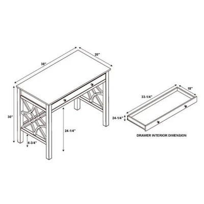 Whitley Antique Desk White - Linon 13 Whitley Antique Desk White - Linon - Image 11