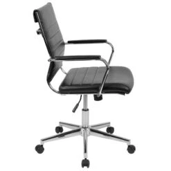Emma And Oliver Mid-Back LeatherSoft Ribbed Executive Swivel Office Chair - Desk Chair -Office Furniture GUEST 1c831ffc fb2d 4eb3 9a1e bccbc54ad72d