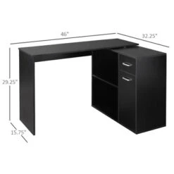 HomCom L-Shaped Computer Desk Workstation With Rotating Storage Shelves And Drawer 14 HomCom L-Shaped Computer Desk Workstation With Rotating Storage Shelves And Drawer -Office Furniture GUEST 1d2f1f6b 7ad5 4f78 9835 95cdc2a3384e