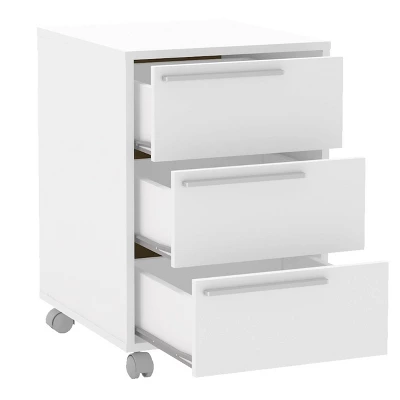 Maia 3 Drawer File Cabinet White - Polifurniture 3 Maia 3 Drawer File Cabinet White - Polifurniture