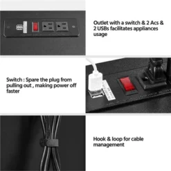 Yaheetech 3-Drawer Vintage File Cabinet With Socket And USB Charging Port Black/Rustic Brown -Office Furniture GUEST 1f1fadd8 a2a7 4bd4 974d 5d6cadfd9211