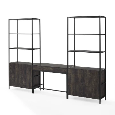 3pc Jacobsen Desk And Large Etagere Set Brown Ash - Crosley 11 3pc Jacobsen Desk And Large Etagere Set Brown Ash - Crosley - Image 9