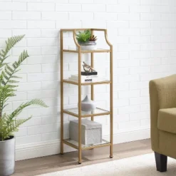 40" Aimee Short Etagere Gold - Crosley 15 40" Aimee Short Etagere Gold - Crosley -Office Furniture GUEST 20e82ed6 66df 45a4 9a83 5164775e289a