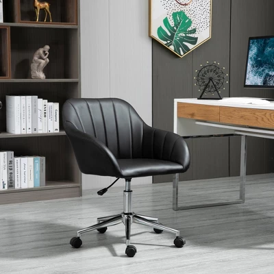 Vinsetto MidBack Home Office Chair Adjustable Height Computer Desk Chair With Padded Back And Armrests PU Leather Adjustable Height And 360 Swivel Wheels For Sturdy Bedroom 3 Vinsetto MidBack Home Office Chair Adjustable Height Computer Desk Chair With Padded Back And Armrests PU Leather Adjustable Height And 360 Swivel Wheels For Sturdy Bedroom