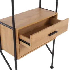 75" Lean Steel/Wood Bookcase Black/Brown - LumiSource -Office Furniture GUEST 22d00751 66c1 477e 8113 5ac417885655