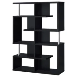 Hoover 5 Shelf Zig Zag Bookcase With Chrome Details - Coaster 16 Hoover 5 Shelf Zig Zag Bookcase With Chrome Details - Coaster -Office Furniture GUEST 22dfcca9 dea0 408d bc28 8be6581032da