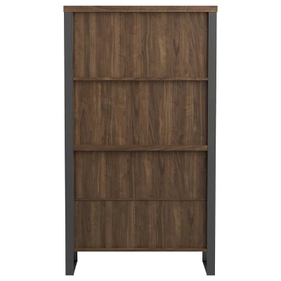 63" Pattinson 4 Shelf Cabinet Bookcase Walnut - Coaster 9 63" Pattinson 4 Shelf Cabinet Bookcase Walnut - Coaster - Image 7