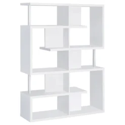 Hoover 5 Shelf Zig Zag Bookcase With Chrome Details - Coaster 25 Hoover 5 Shelf Zig Zag Bookcase With Chrome Details - Coaster -Office Furniture GUEST 282720e6 6a38 408b ba68 e7180263ca10
