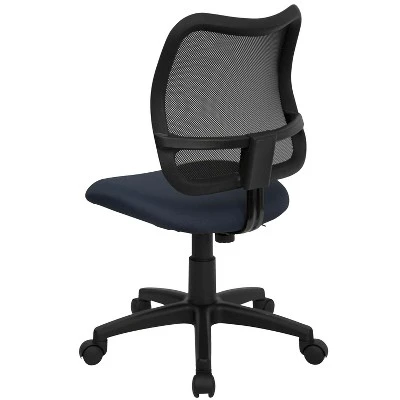 Flash Furniture Mid-Back Navy Blue Mesh Swivel Task Office Chair 3 Flash Furniture Mid-Back Navy Blue Mesh Swivel Task Office Chair