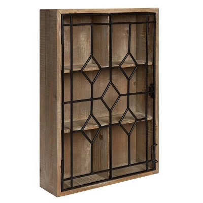 Megara Decorative Wooden Wall Hanging Curio Cabinet Rustic Brown - Kate & Laurel All Things Decor 3 Megara Decorative Wooden Wall Hanging Curio Cabinet Rustic Brown - Kate & Laurel All Things Decor