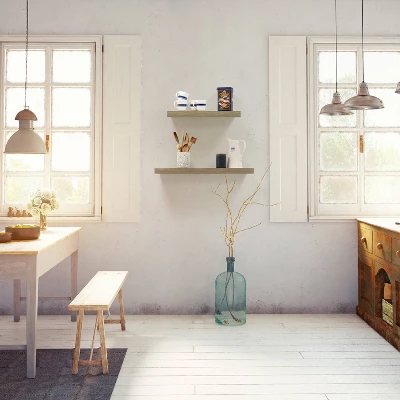 Floating Shelf Wall Mounted Hidden Brackets Rustic Wood - InPlace 4 Floating Shelf Wall Mounted Hidden Brackets Rustic Wood - InPlace - Image 2