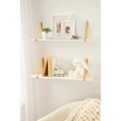 27.5" X 8.2" 2pk Soloman Wooden Shelf Set With Brackets - Kate & Laurel All Things Decor -Office Furniture GUEST 2ab0209c 9513 445c a1bb ff2129d67ece