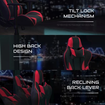BlackArc Bravo Red Gaming Desk & Chair Set: High Back Gaming Chair With Lumbar Support & Adjustable Arms; Desk With Cupholder/Headphone Hook 8 BlackArc Bravo Red Gaming Desk & Chair Set: High Back Gaming Chair With Lumbar Support & Adjustable Arms; Desk With Cupholder/Headphone Hook - Image 6