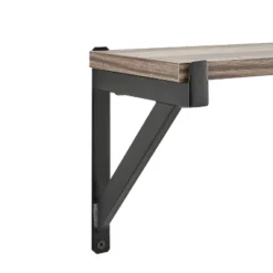 Genoa Wall Shelf On Triangular Metal Bracket Black/Rustic - Danya B. -Office Furniture GUEST 2b83df18 88c6 4554 9db1 9116ba00ad87