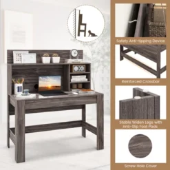 Costway Computer Desk Wooden Writing Desk Modern Home Office Workstation PC Laptop Table For Small Space 18 Costway Computer Desk Wooden Writing Desk Modern Home Office Workstation PC Laptop Table For Small Space -Office Furniture GUEST 2c470306 046e 4c4b ba03 0fffef720d5d