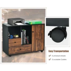 Costway Lateral Mobile Filing Cabinet Large Printer Stand W/2 Drawers Open Shelves Black 18 Costway Lateral Mobile Filing Cabinet Large Printer Stand W/2 Drawers Open Shelves Black -Office Furniture GUEST 2c9b9d36 a3a7 41d2 866b 8f924a3e3c8d