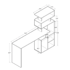 Foster Wood Storage Desk With Shelves Walnut/Brown - Baxton Studio -Office Furniture GUEST 2ced8746 8eec 4722 9b1d 51987a9edbb5