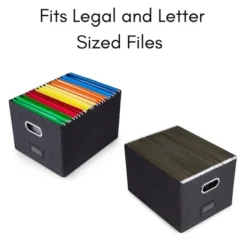Internet's Best Collapsible File Box Storage Organizer With Lid - 1 Pack - Charcoal -Office Furniture GUEST 2d61ab26 b8e0 422c 8ba0 57946029dc89