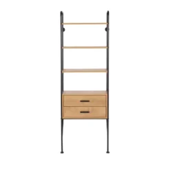 75" Lean Steel/Wood Bookcase Black/Brown - LumiSource -Office Furniture GUEST 2e2b4b28 1432 43bd 88e4 a422a58d30fc