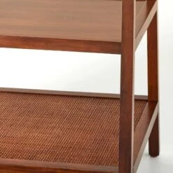 40" 4-Shelf Wood & Cane Transitional Ladder Bookshelf - Brown - Hearth & Hand™ With Magnolia -Office Furniture GUEST 3040d2a5 9efe 452f 8f76 ba8a65aaf668