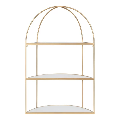 21" X 32" Freade Tiered Decorative Wall Shelf White/Gold - Kate & Laurel All Things Decor 4 21" X 32" Freade Tiered Decorative Wall Shelf White/Gold - Kate & Laurel All Things Decor - Image 2