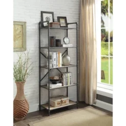 Itzel Bookcase Antique Oak/Sandy Gray - Acme Furniture -Office Furniture GUEST 34bc2bc6 d275 4a8d 9ef7 91be84b9582a