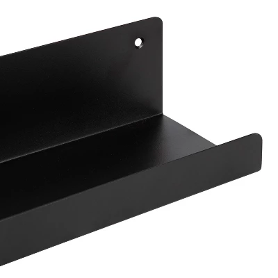36" Mezzo Modern Metal Ledge Shelf Black - Kate & Laurel All Things Decor 4 36" Mezzo Modern Metal Ledge Shelf Black - Kate & Laurel All Things Decor - Image 2